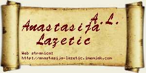 Anastasija Lazetić vizit kartica